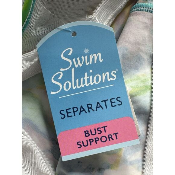 Swim Solutions Women's Triple Tier Printed Tankini Top Swimwear Multi Size 16 - Picture 13 of 14